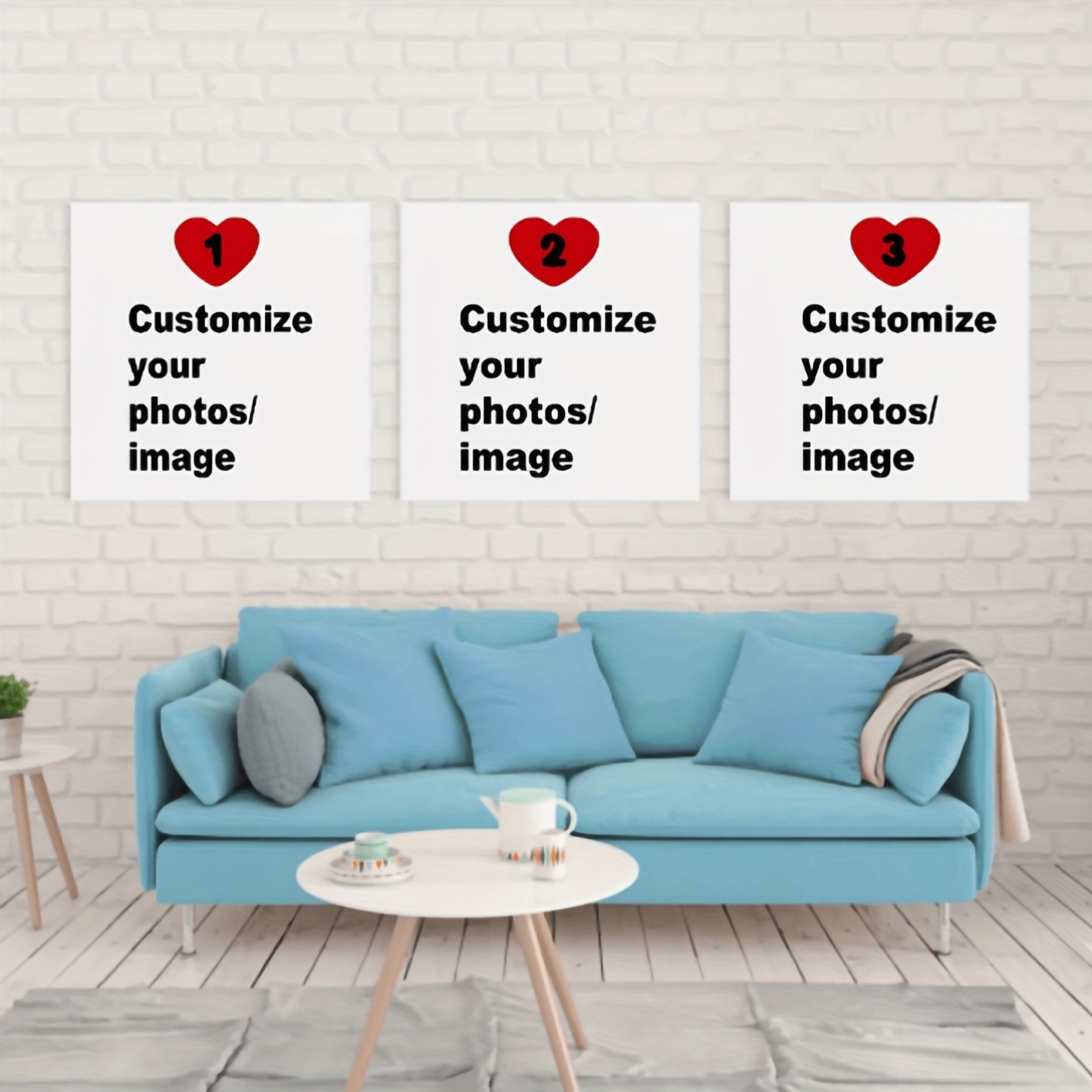 Pet Portrait Custom - 3 pezzi/set poster su tela quadrato